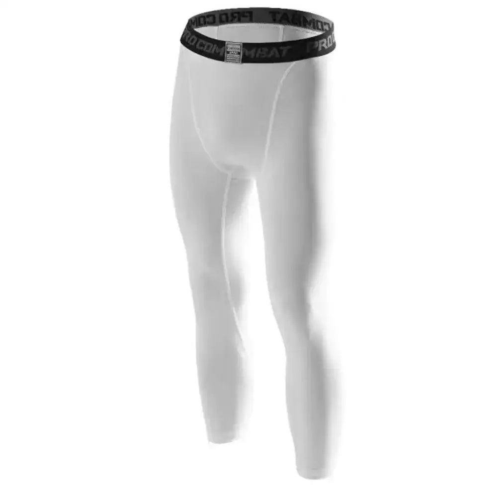 Men’s Compression Pants and Active Shorts (Different colours and sizes available) - White Pants / S (30-40 KG) - SS