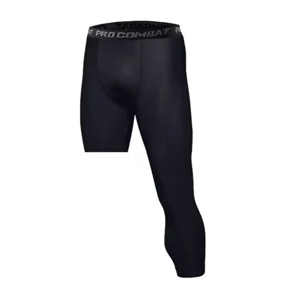 Men’s Compression Pants and Active Shorts (Different colours and sizes available) - Black-Left Long / S (30-40 KG) - SS