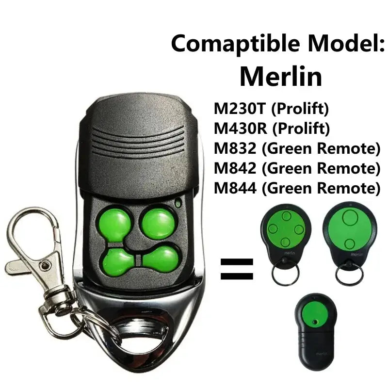 Merlin M832 M842 M844 230t 430r Compatible Garage Door Remote Control Replacement Rolling Code 433.92MHz for Gate