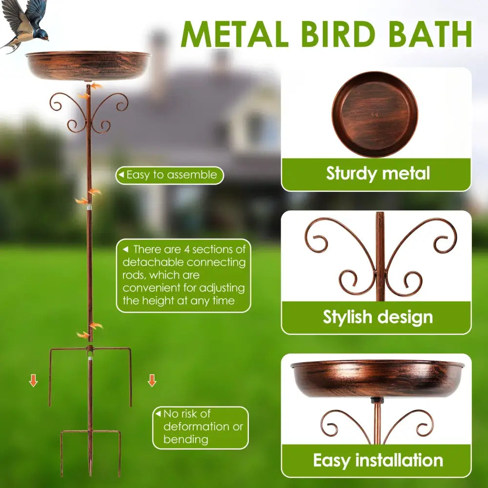 Metal Garden Bird Bath (3 designs available) - SS