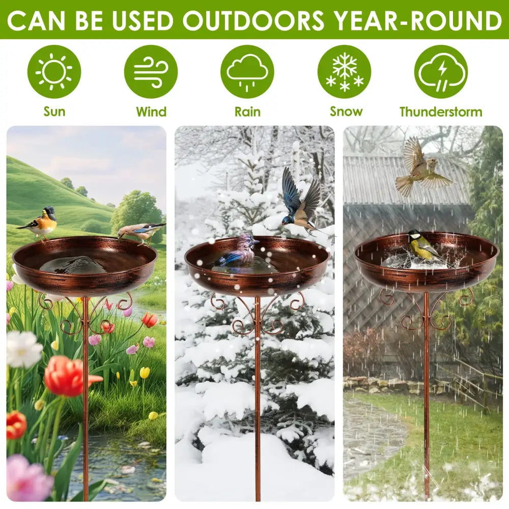 Metal Garden Bird Bath (3 designs available) - SS