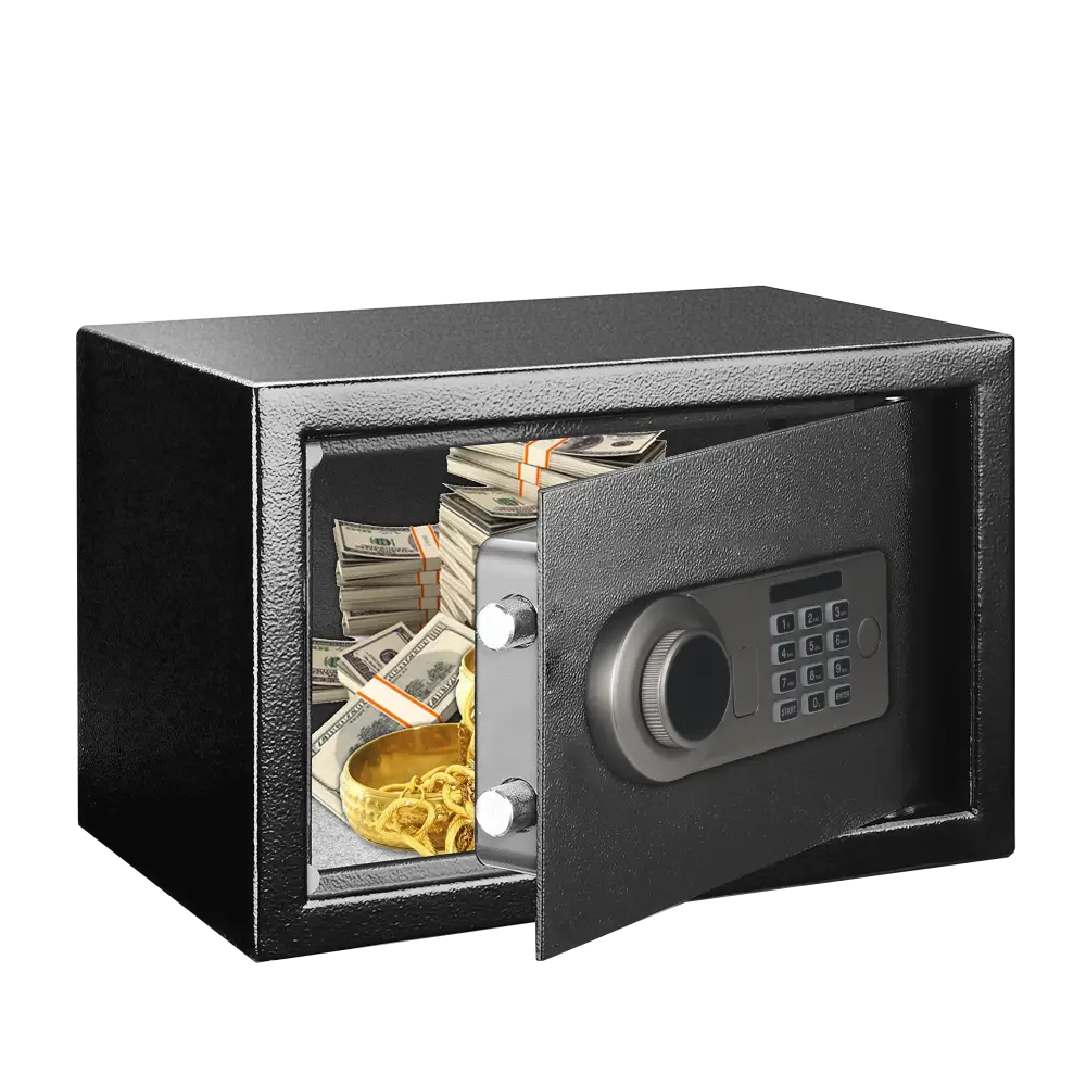 Metal Storage Safe with Keypad Lock (available in Black & Khaki) - Black / Security Safe Box - SS
