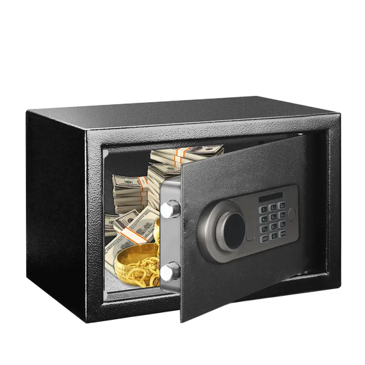 Metal Storage Safe with Keypad Lock (available in Black & Khaki) - Black / Security Safe Box - SS