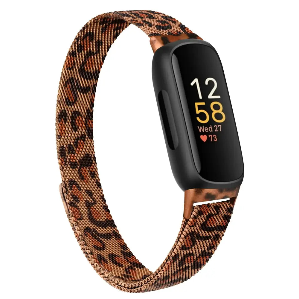 Metal Strap for the Fitbit Inspire/ACE 2/3 Series (available in 10 colours) - Leopard Print / Fitbit Inspire - TWS
