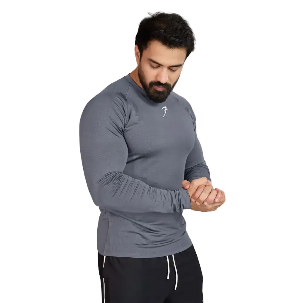 Midnight Fullsleeves T-shirt Light Grey - Tshirts