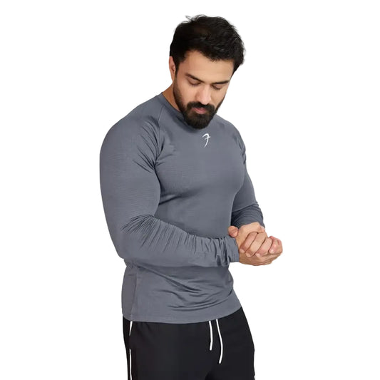 Midnight Fullsleeves T-shirt Light Grey - Tshirts