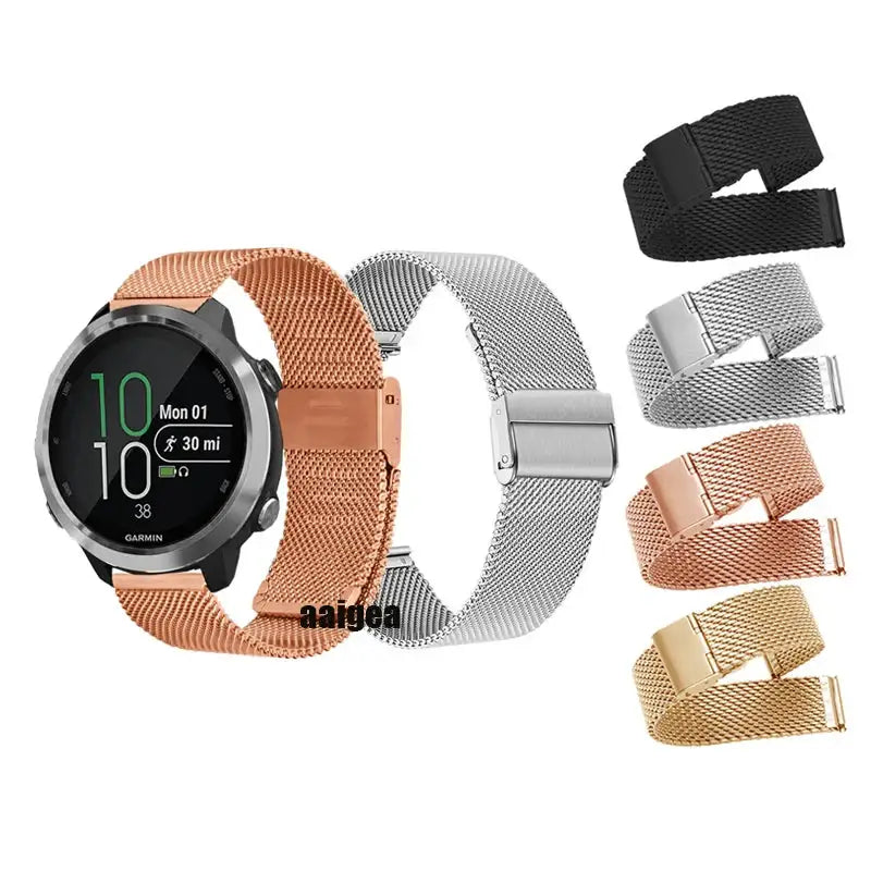 Milanese Strap for the Garmin Venu/Vivoactive/Forerunner Series (20mm/22mm) (4 colours available) - TWS