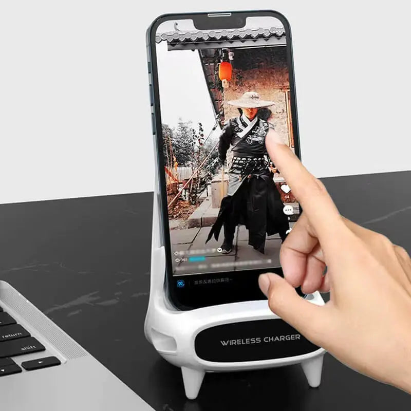 Mini Chair Wireless Fast Charger Multifunctional Phone Holder Charge Dock Station for Huawei Iphone 14 13 Charging