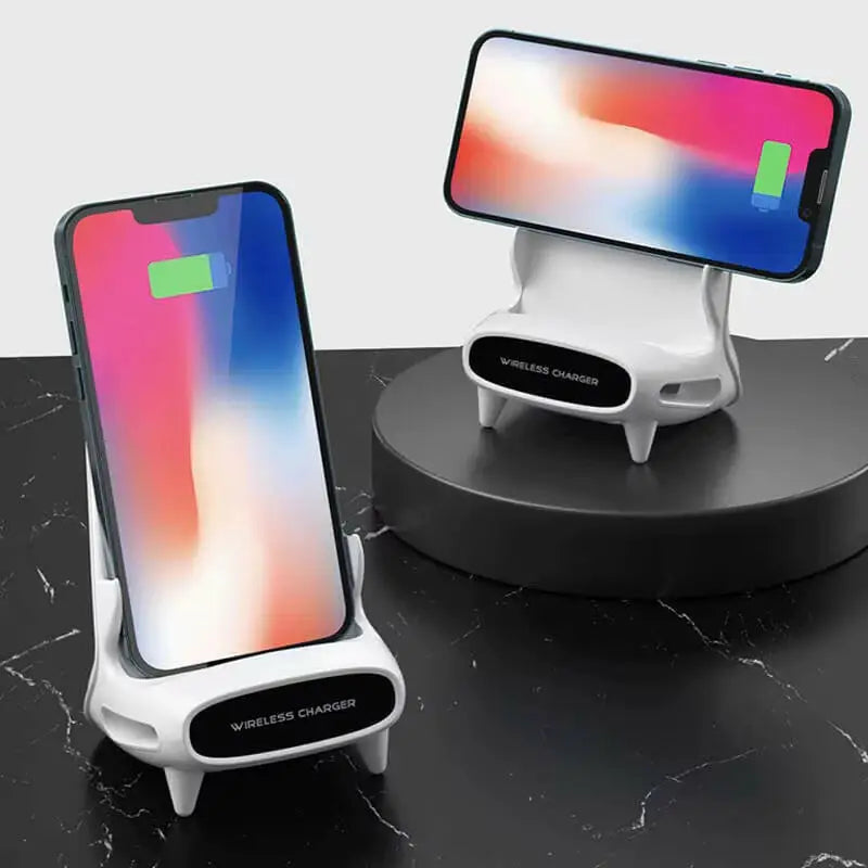 Mini Chair Wireless Fast Charger Multifunctional Phone Holder Charge Dock Station for Huawei Iphone 14 13 Charging