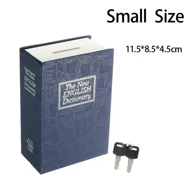 Mini Dictionary Book Safe (9 different types available) - 115mm Blue W Keys - HBC