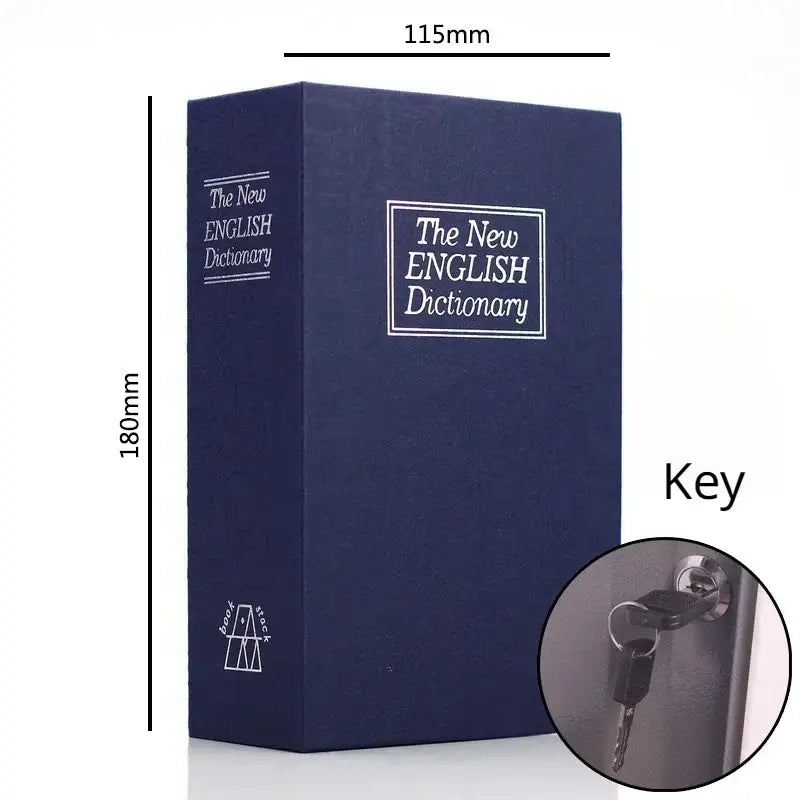 Mini Dictionary Book Safe (9 different types available) - 180MM Blue W Keys - HBC