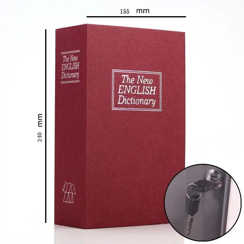 Mini Dictionary Book Safe (9 different types available) - 240MM Red W Keys - HBC
