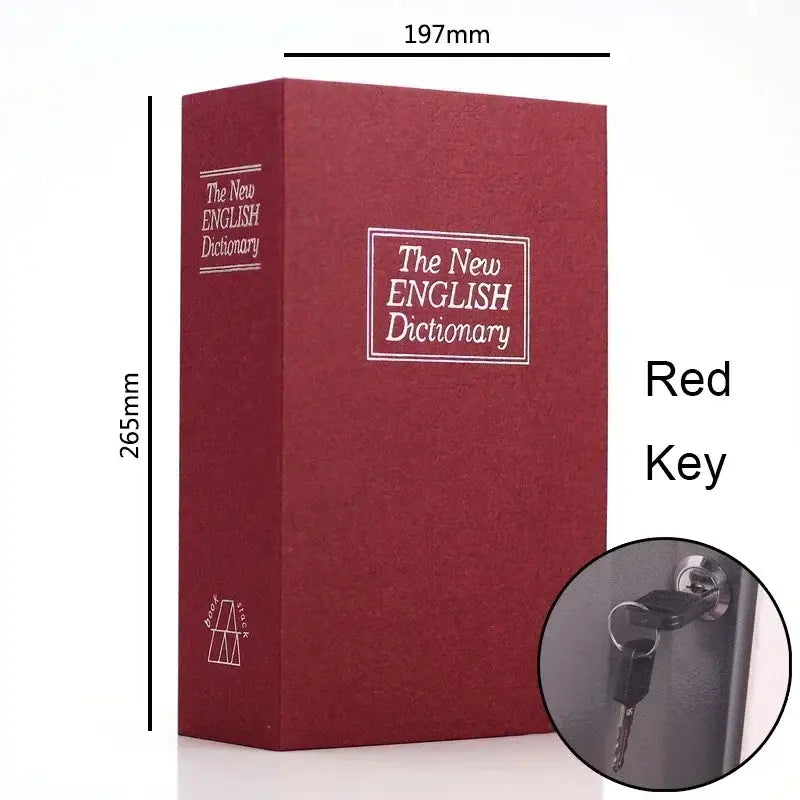 Mini Dictionary Book Safe (9 different types available) - 265MM Red W Keys - HBC