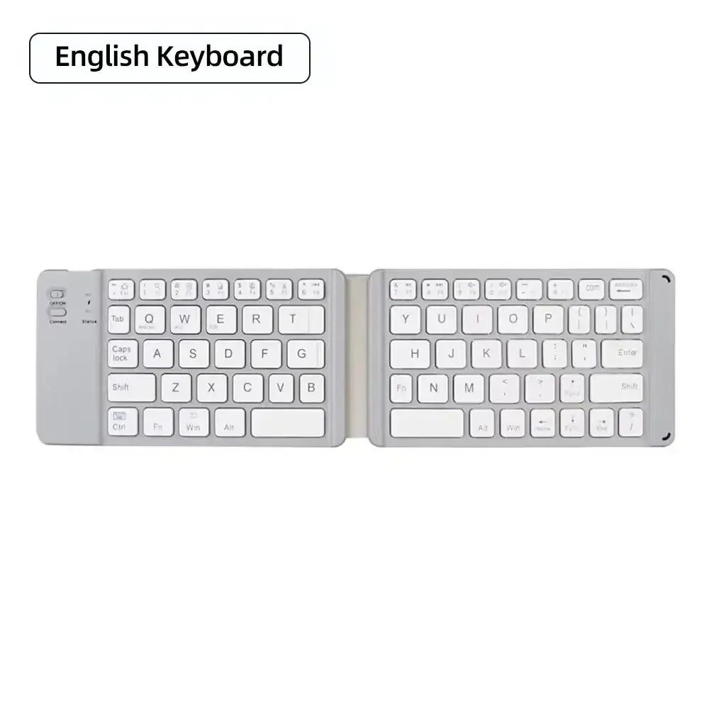 Mini Foldable Bluetooth Keyboard with Touchpad Wireless Rechargeable Ultra Slim Pocket Folding Keyboard for Tablet