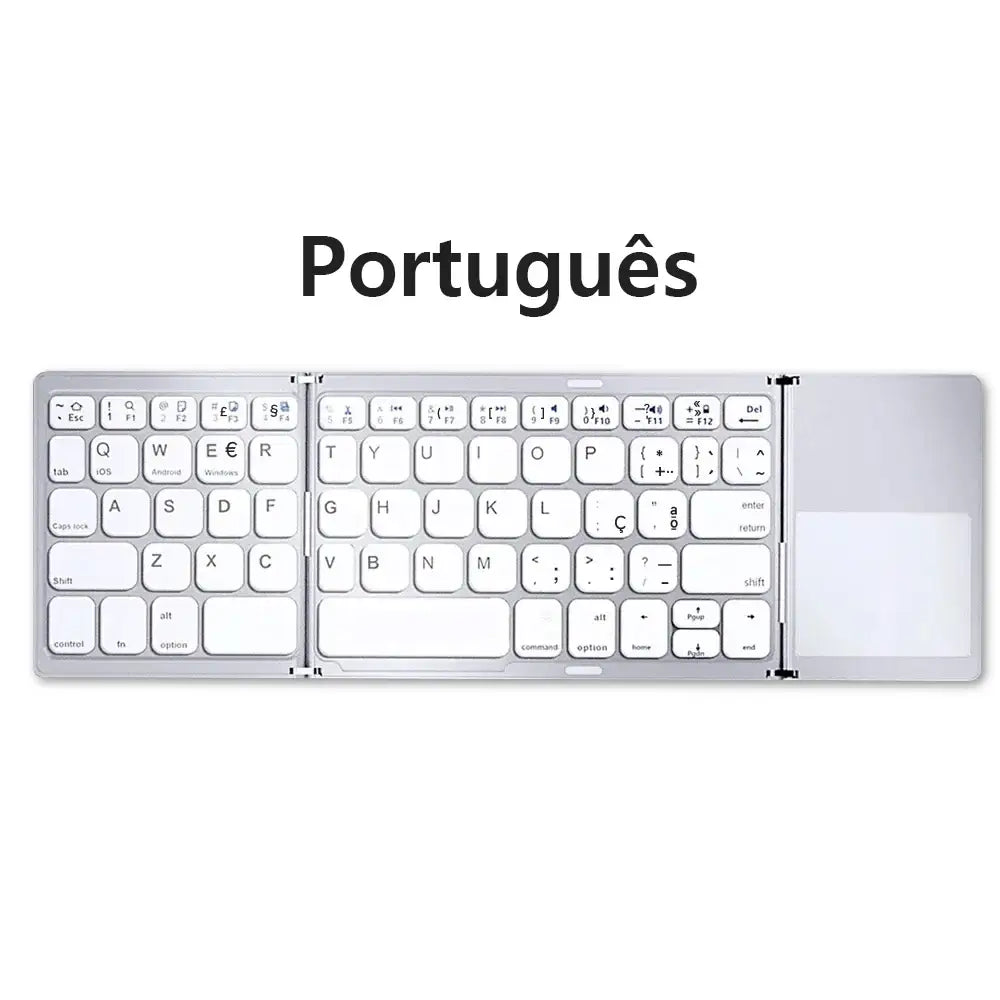 Mini Foldable Bluetooth Keyboard with Touchpad Wireless Rechargeable Ultra Slim Pocket Folding Keyboard for Tablet