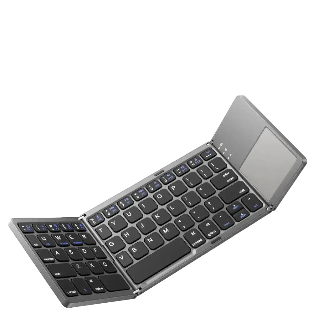 Mini Foldable Bluetooth Keyboard with Touchpad Wireless Rechargeable Ultra Slim Pocket Folding Keyboard for Tablet