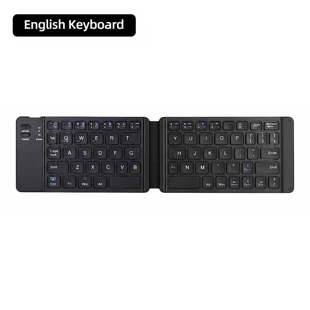 Mini Foldable Bluetooth Keyboard with Touchpad Wireless Rechargeable Ultra Slim Pocket Folding Keyboard for Tablet