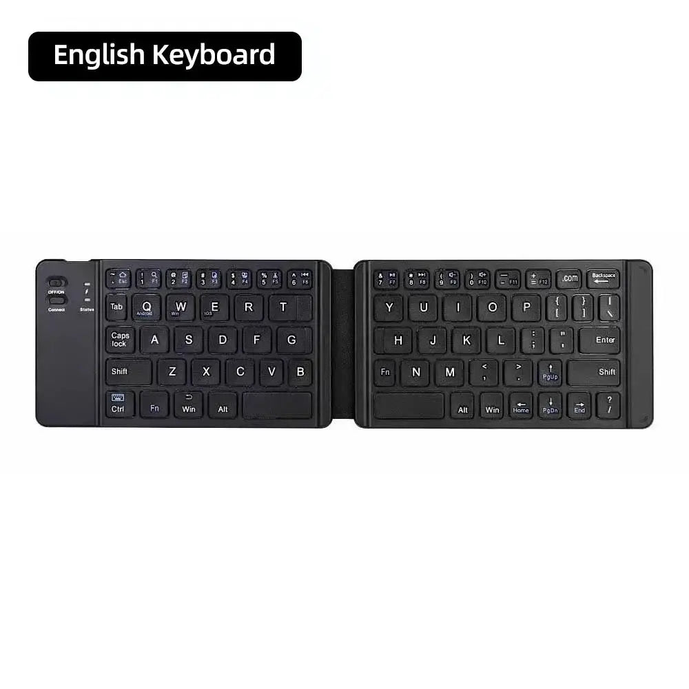 Mini Foldable Bluetooth Keyboard with Touchpad Wireless Rechargeable Ultra Slim Pocket Folding Keyboard for Tablet