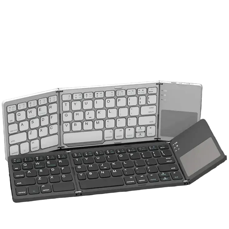 Mini Foldable Bluetooth Keyboard with Touchpad Wireless Rechargeable Ultra Slim Pocket Folding Keyboard for Tablet