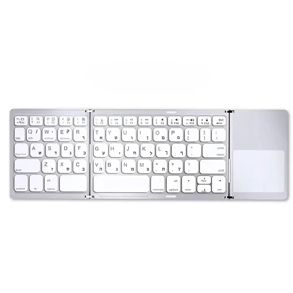 Mini Foldable Bluetooth Keyboard with Touchpad Wireless Rechargeable Ultra Slim Pocket Folding Keyboard for Tablet