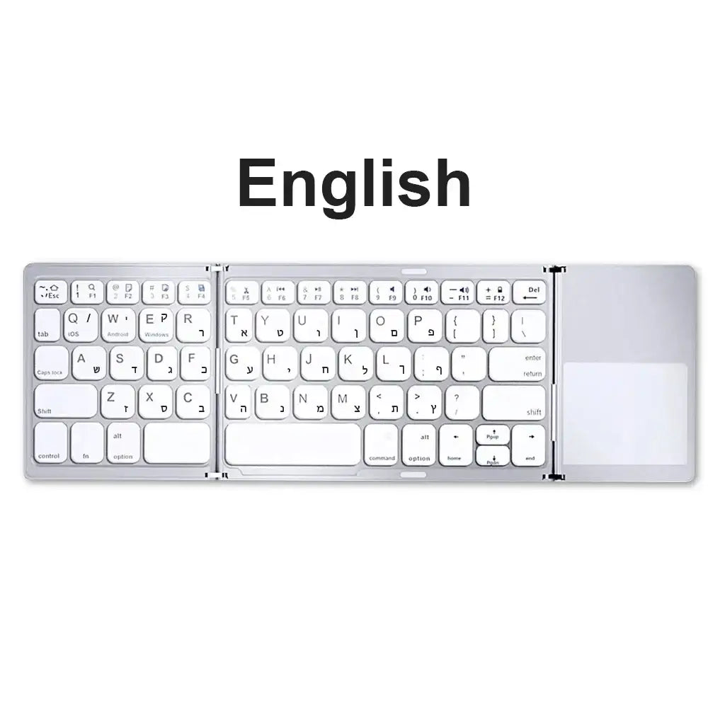 Mini Foldable Bluetooth Keyboard with Touchpad Wireless Rechargeable Ultra Slim Pocket Folding Keyboard for Tablet