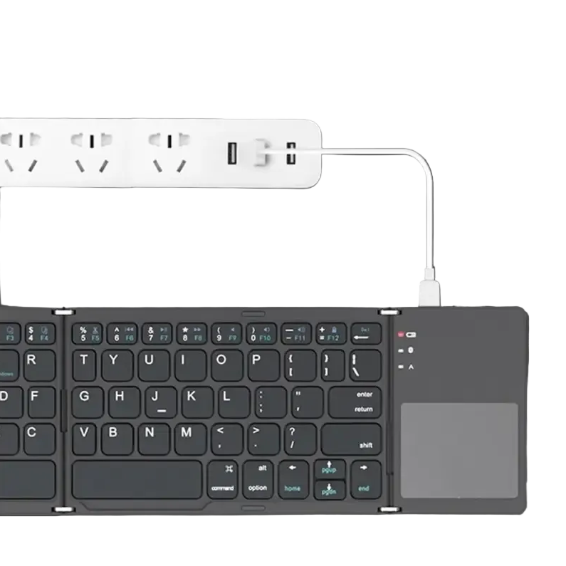 Mini Foldable Bluetooth Keyboard with Touchpad Wireless Rechargeable Ultra Slim Pocket Folding Keyboard for Tablet