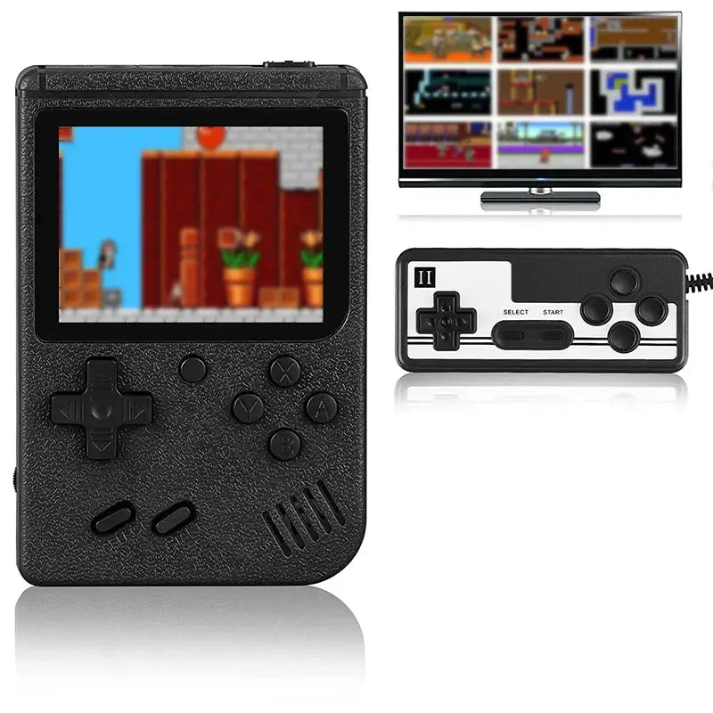 Mini Handheld Game Console – 400 Built-in Games (various types available) - Black-Double / Game Console - 9eight5