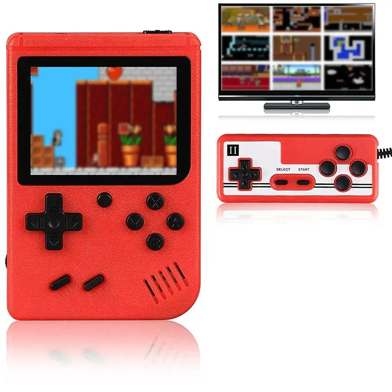 Mini Handheld Game Console – 400 Built-in Games (various types available) - Red-Double / Game Console - 9eight5