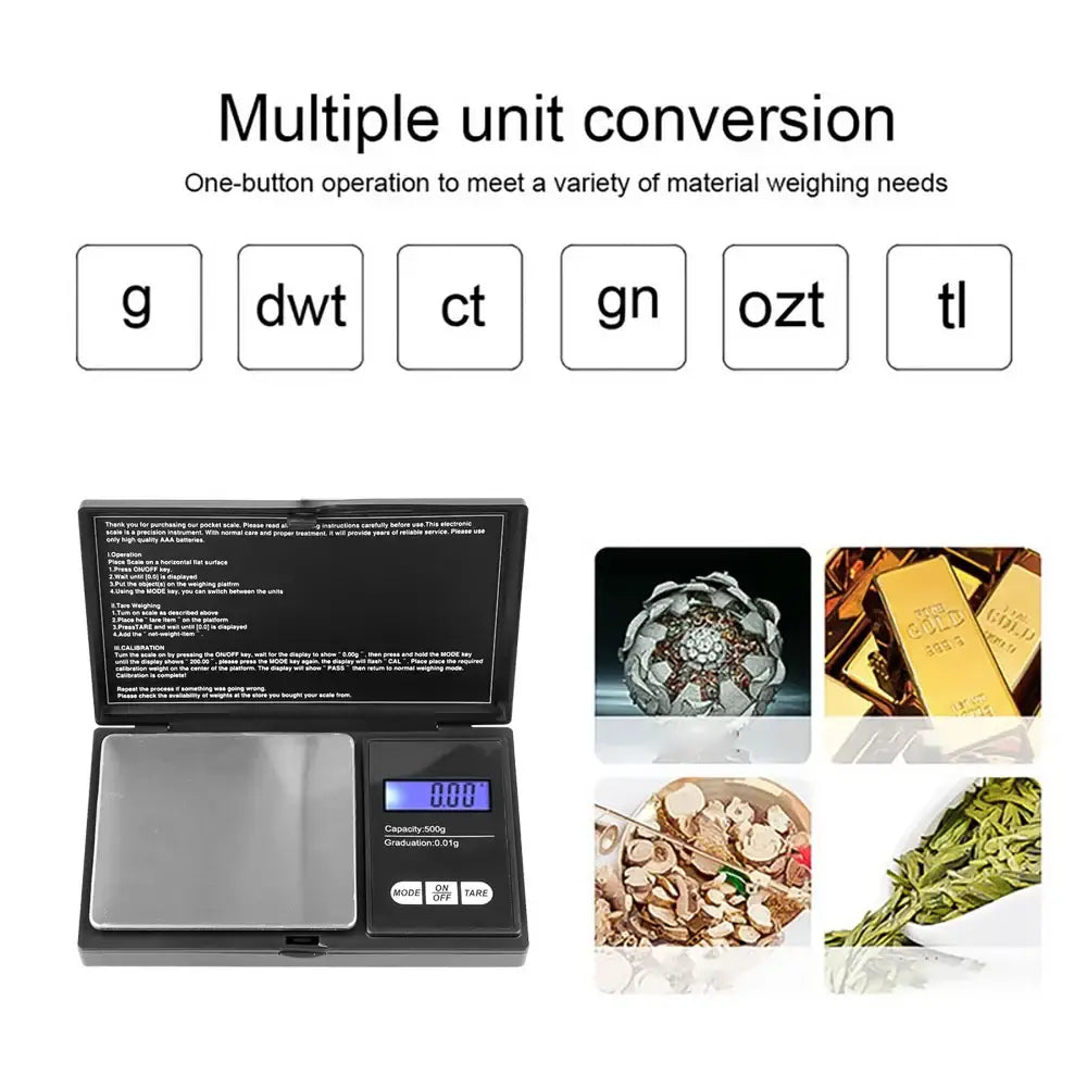 Mini Jewelry Pocket Scale 0.01g Digital Stainless Steel Portable Balance (4 sizes available) - SS