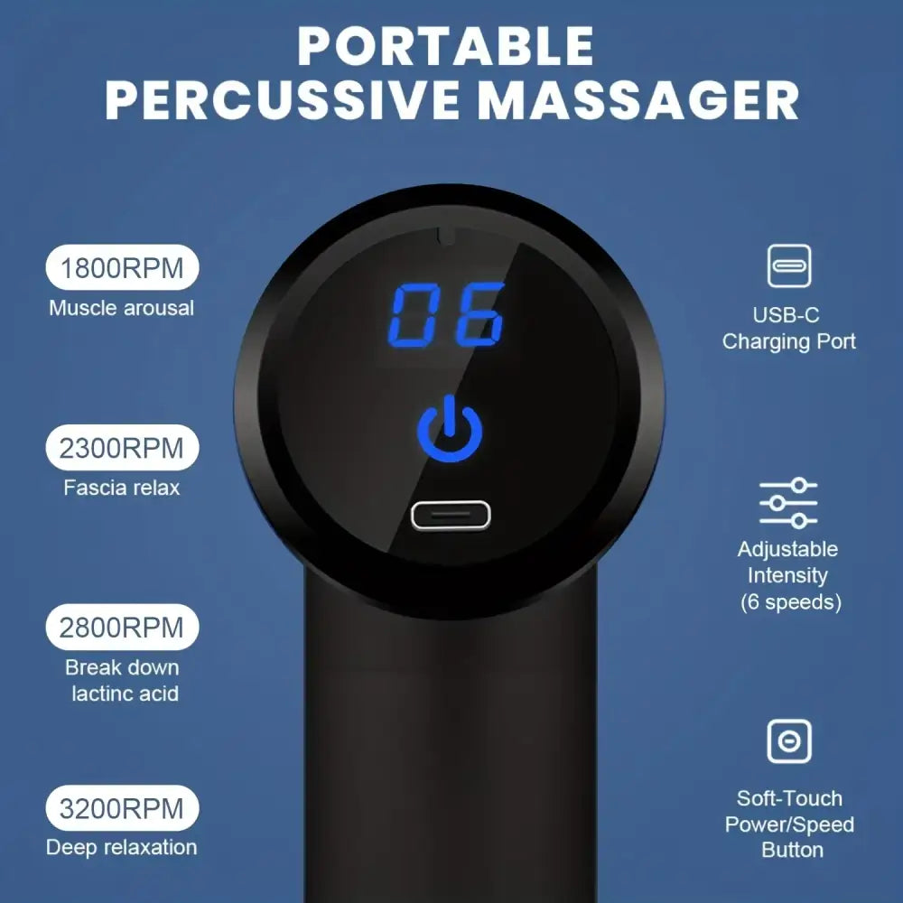 Mini Portable Fascia Massage Gun – Electric Percussion Pistol Massager - HBC