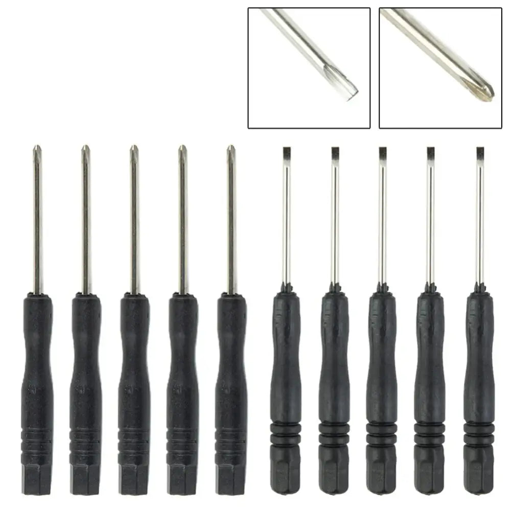 Mini Slotted & Cross Screwdriver Set – 3,22’’ / 2mm (10Pcs) - HBC
