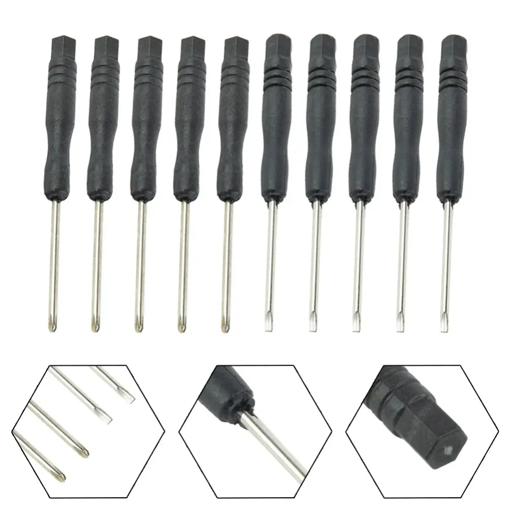 Mini Slotted & Cross Screwdriver Set – 3,22’’ / 2mm (10Pcs) - HBC