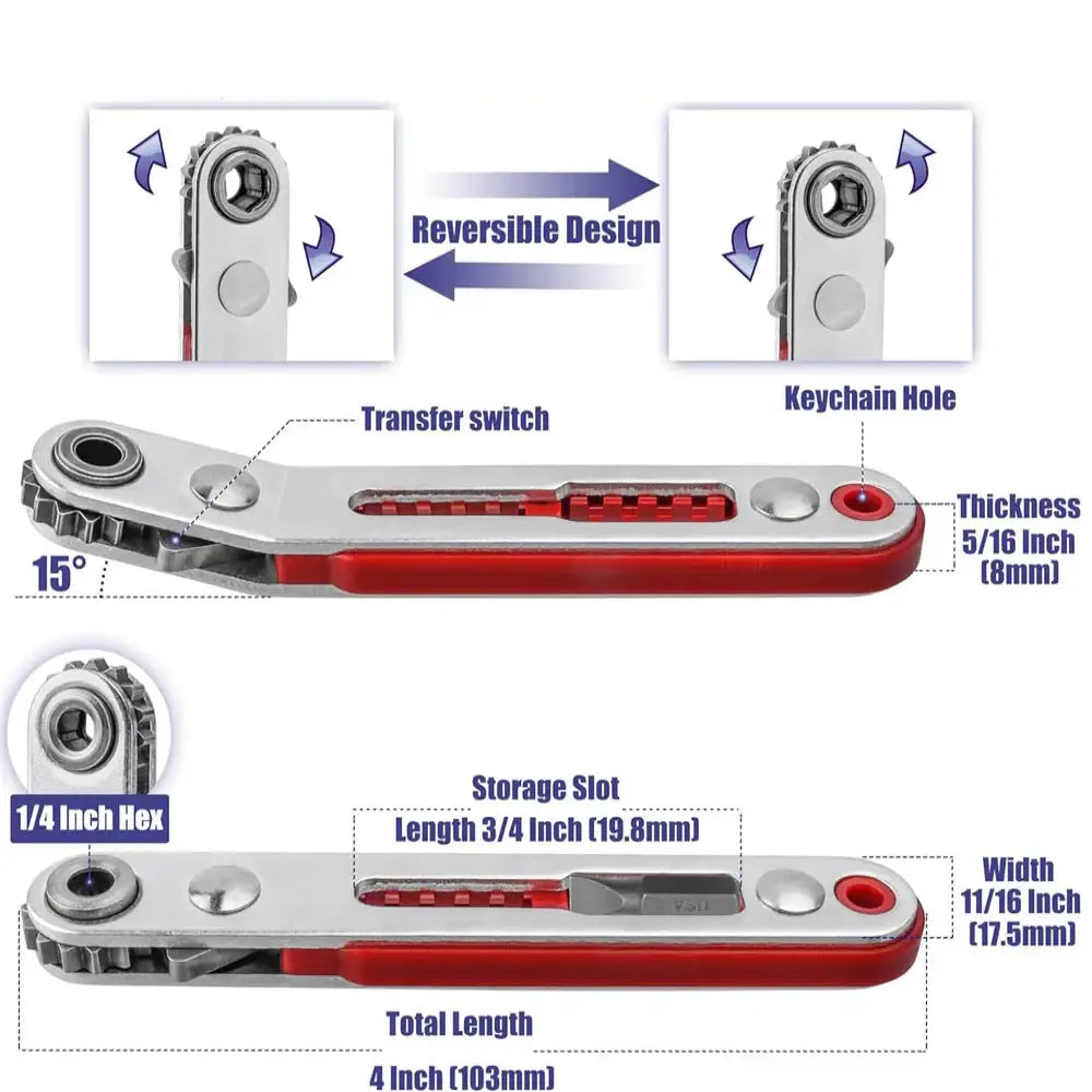 Mini Two-Way Ratchet Screwdriver – Flat/Hex Head (3 type of sets available) - HBC