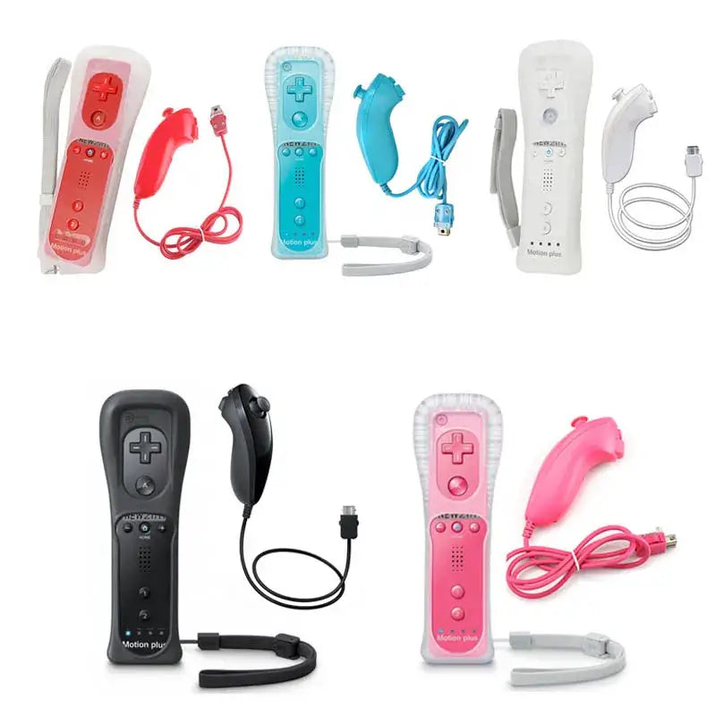 Motion Plus Remote & Nunchuk – Replacement with Silicone Case for Wii/Wii U - 9eight5