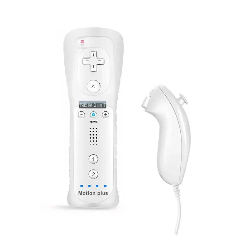 Motion Plus Remote & Nunchuk – Replacement with Silicone Case for Wii/Wii U - 1 Set White / Controller - 9eight5