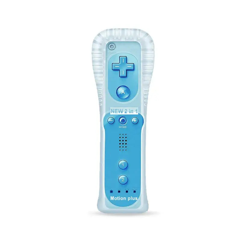 Motion Plus Remote & Nunchuk – Replacement with Silicone Case for Wii/Wii U - Blue remote / Controller - 9eight5