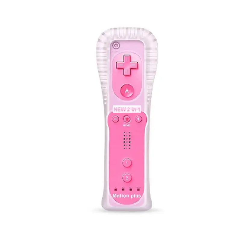 Motion Plus Remote & Nunchuk – Replacement with Silicone Case for Wii/Wii U - Pink remote / Controller - 9eight5