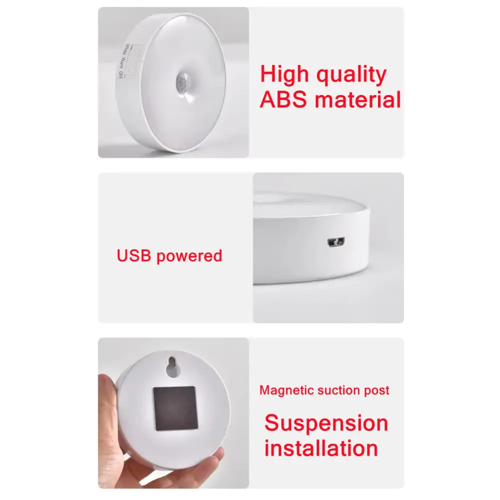 Motion Sensor Light Led USB NightLights Rechargeable Lamp for Bedroom Staircase Hallway Wardrobe Cupboard Lighting