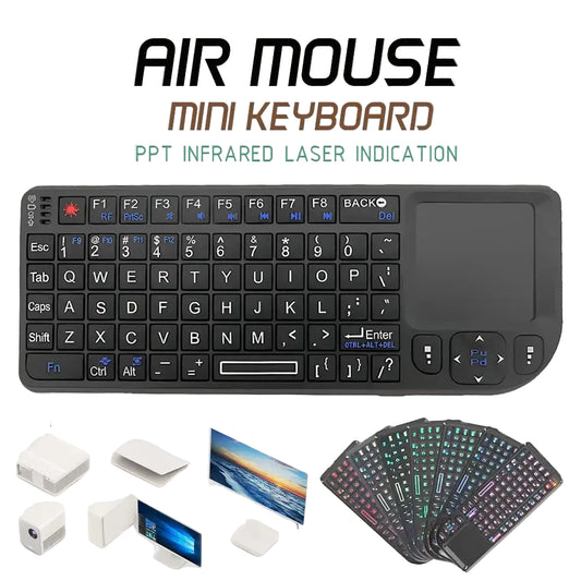 MRSVI A8 Mini Wireless Keyboard 2.4G 7 Color Backlit Touchpad Air Mouse With Infrared Indicator for Android TV Box
