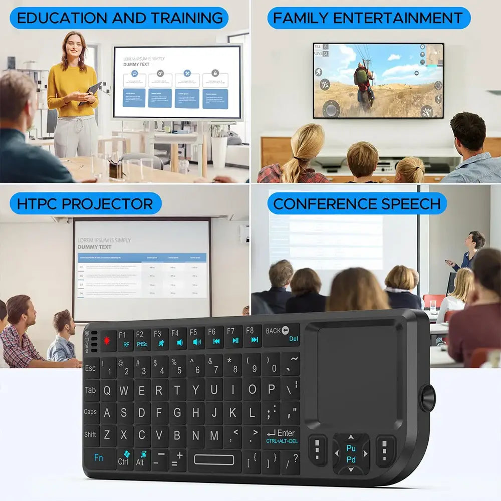 MRSVI A8 Mini Wireless Keyboard 2.4G 7 Color Backlit Touchpad Air Mouse With Infrared Indicator for Android TV Box
