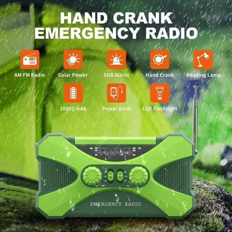 Multifunctional 10000mAh Solar Crank Radio (2 colours available) - SS