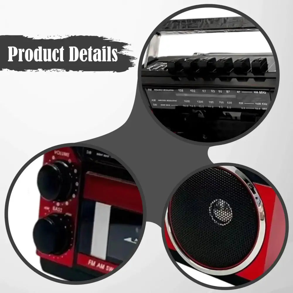 Multifunctional Radio Cassette Player 3W AM/FM Radio for Park Home outside Portable Music Player with Cassette Slot
