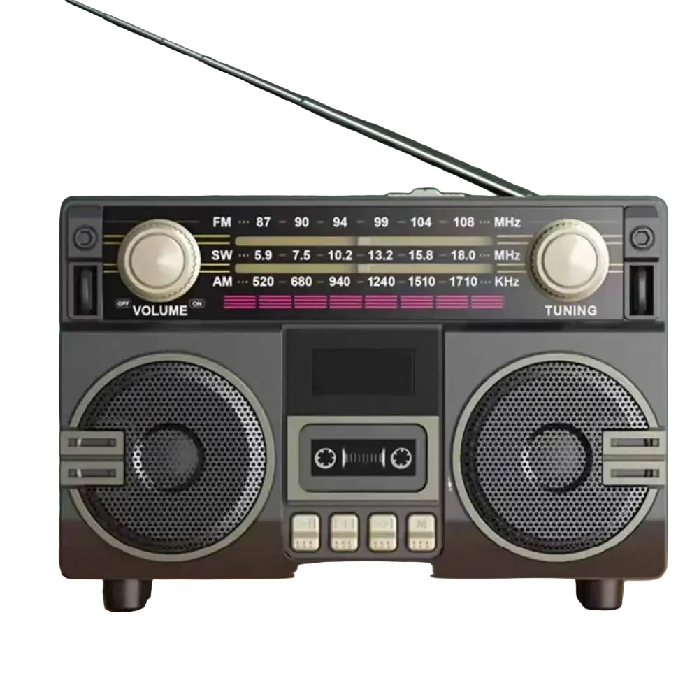 Multifunctional Radio Cassette Player 3W AM/FM Radio for Park Home outside Portable Music Player with Cassette Slot