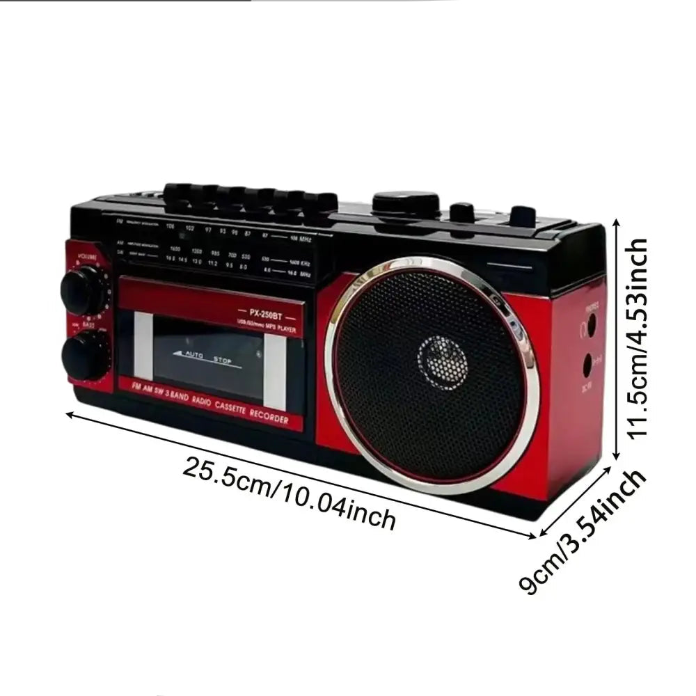 Multifunctional Radio Cassette Player 3W AM/FM Radio for Park Home outside Portable Music Player with Cassette Slot