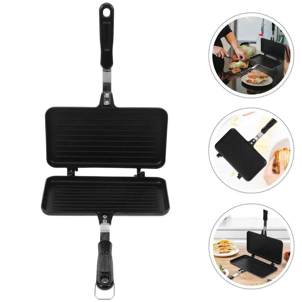 Multifunctional Sandwich Toaster & Nonstick Pan – Kitchen Appliance - 35.00X23.20X3.00CM - SS