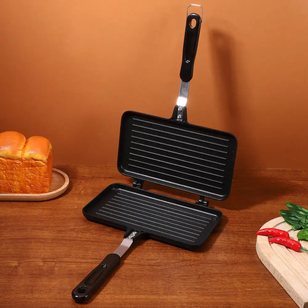 Multifunctional Sandwich Toaster & Nonstick Pan – Kitchen Appliance - 35.00X23.20X3.00CM - SS