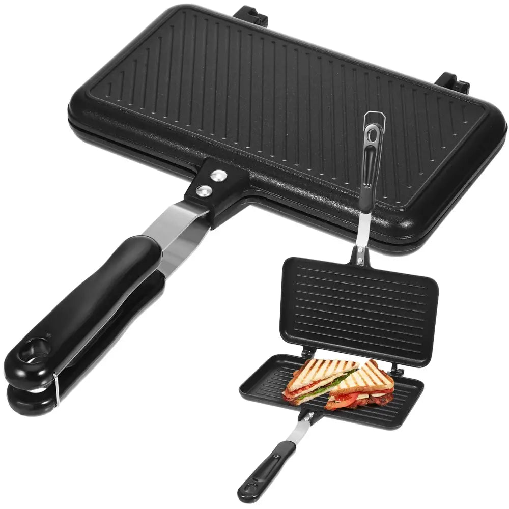 Multifunctional Sandwich Toaster & Nonstick Pan – Kitchen Appliance - 35.00X23.20X3.00CM - SS
