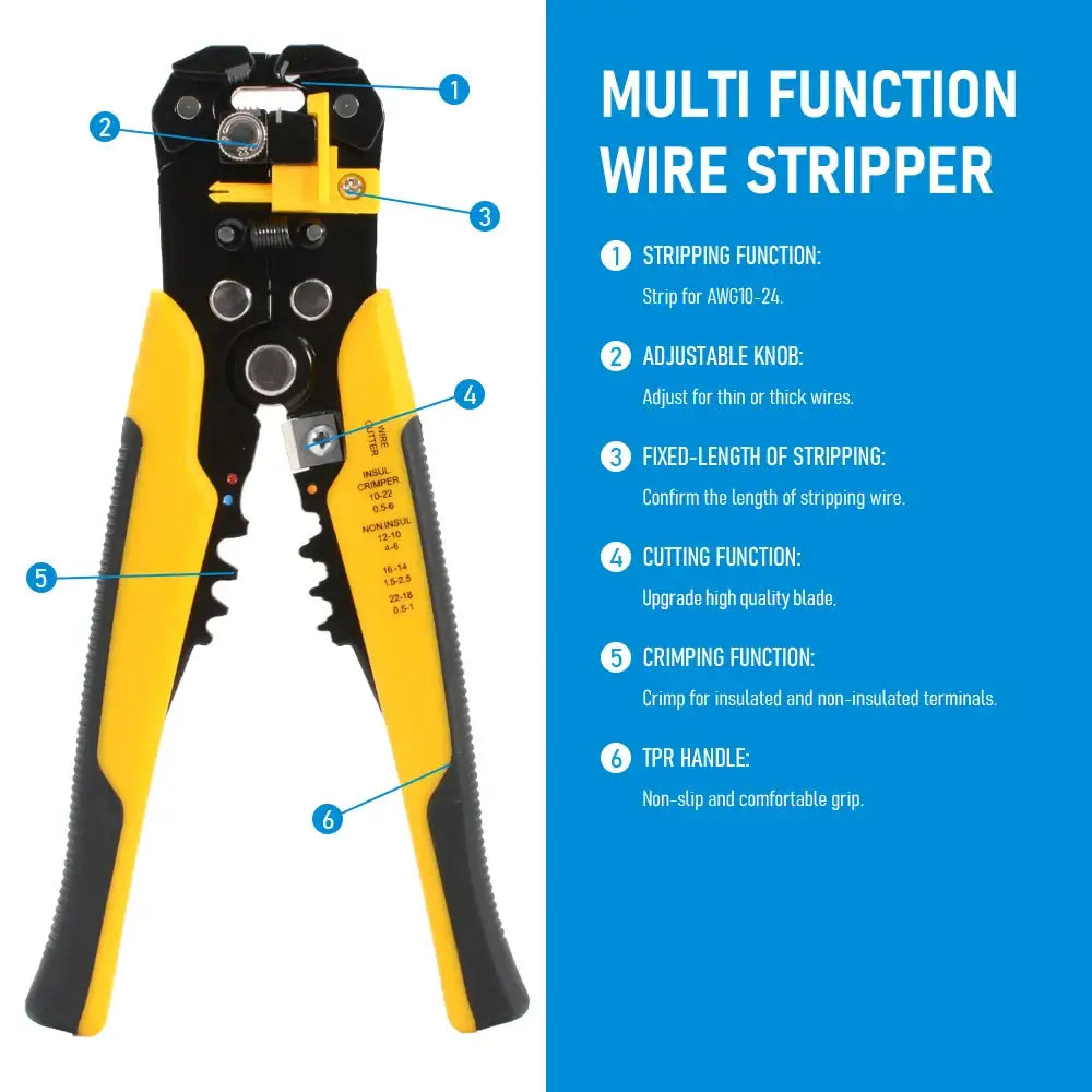 Multifunctional Wire Stripper & Crimper Pliers (different models available) - HBC