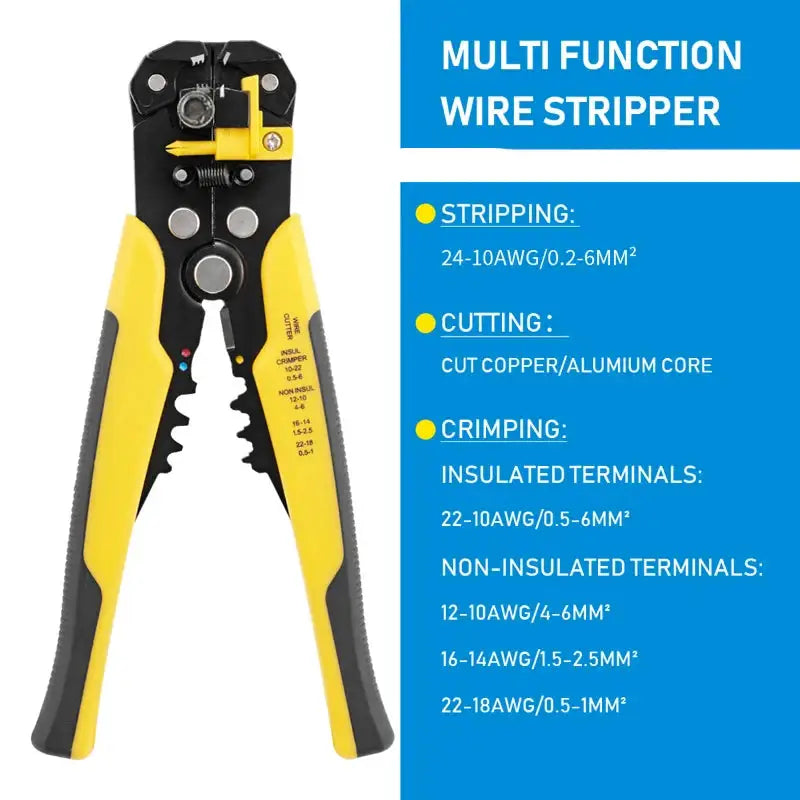 Multifunctional Wire Stripper & Crimper Pliers (different models available) - Yellow 1 / Cable Cutter - HBC