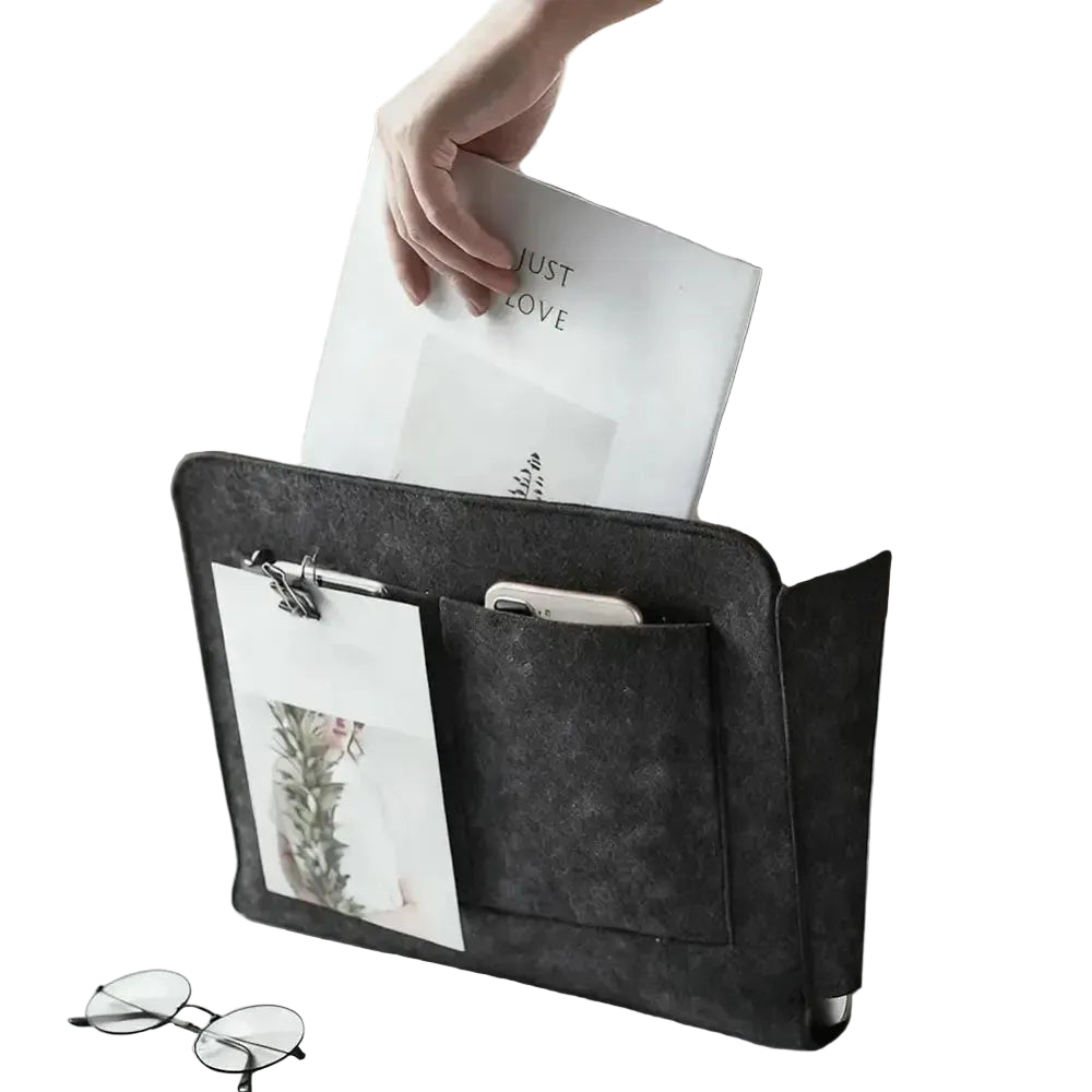 NEW Felt Bedside Storage Bag Organizer Bed Desk Bag TV Remote Control Hanging Caddy Couch Storage Organizer Bed Holder